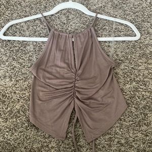 Brown/nude crop top size medium